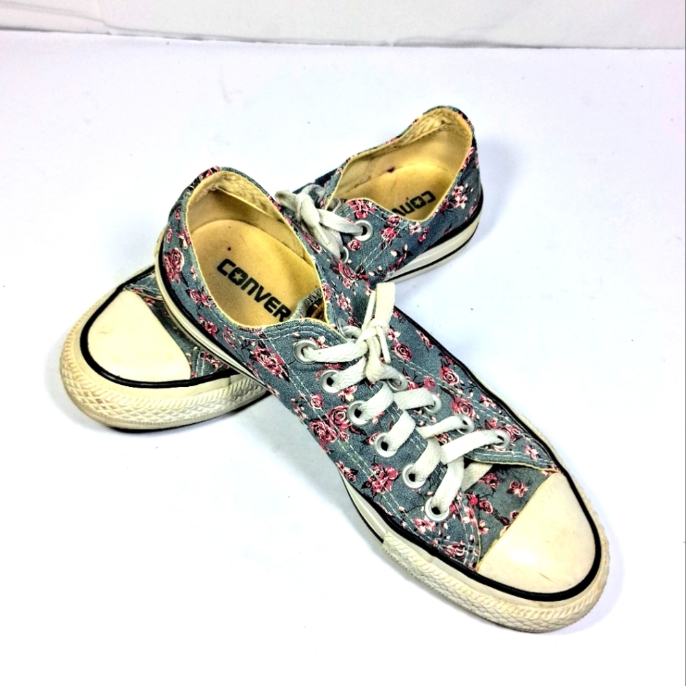 Converse Floral Indie M 5 W 7 Kids Vintage Collectible Canvas Low Top Sneakers